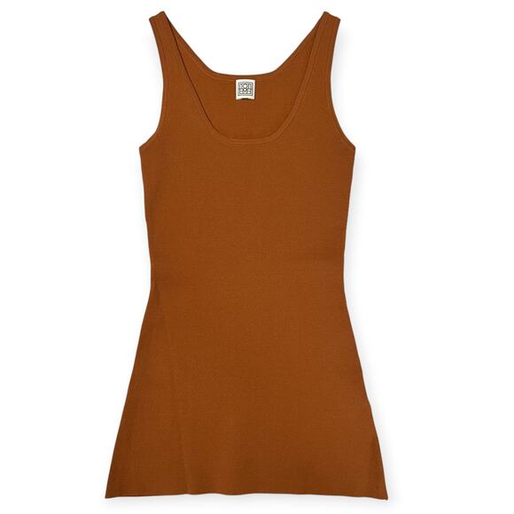 NEW TOTEME Urda Square Scoop-Neck Jersey Tank Top SIZE XS Chocolate Brown NWOT - Picture 1 of 7